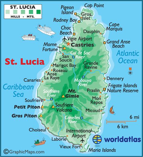 Saint Lucia Maps And Facts St Lucia Castries Lucia