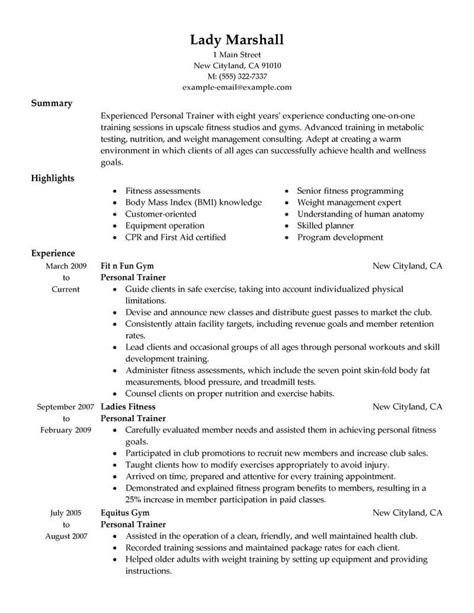 Browse through our extensive resume templates library, edit and download. Best Personal Trainer Resume Example From Professional ...