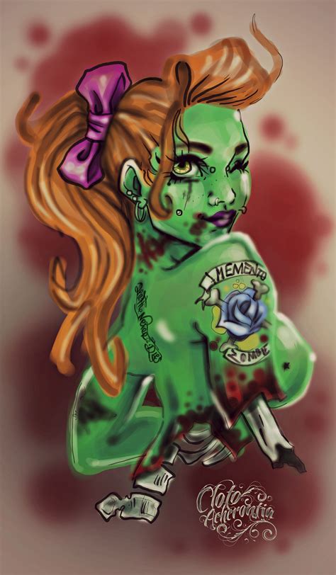 Cartoon Zombie Pin Up Girl Tattoo