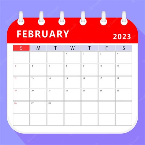 Premium Vector February 2023 Calendar Planner Template Vector Design