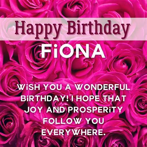 Happy Birthday Wish Ecard For Fiona