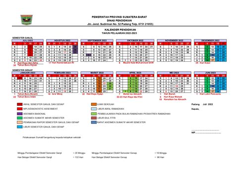 Kalender Pendidikan Tp 2022 2023 Sma Tamansiswa Padang