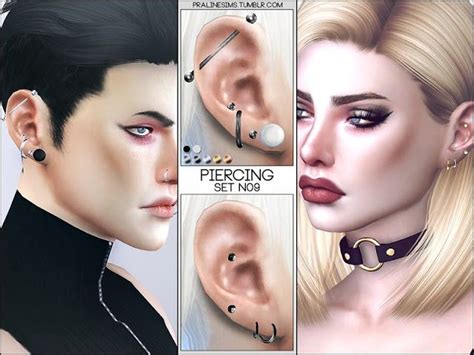 Sims 4 Ccs The Best Piercing Set N09 By Pralinesims Sims Cc