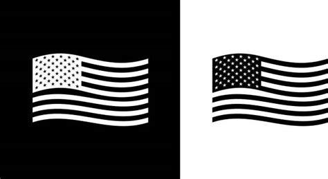 680 Black And White American Flag Stock Illustrations Royalty Free