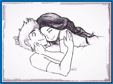 Lamina ilustración decoración regalo dibujo beso frente amor pareja chico y chica abrazo siempre juntos adorable boda relación enamorados recuerdo dulce luna estrellas noche mirador caricia momento sueño perfecta perfecto. Imagenes de dibujos amor faciles de hacer - Fotos de amor ...