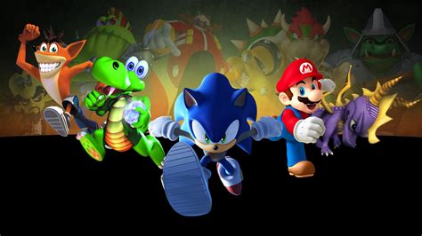 Sonic The Hedgehog Video Games Mario Heroes Characters Crash