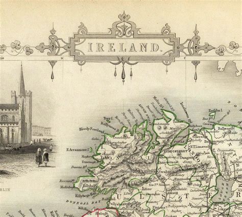 Old Map Of Ireland 1851 Antique Map Of Ireland Vintage Maps And Prints