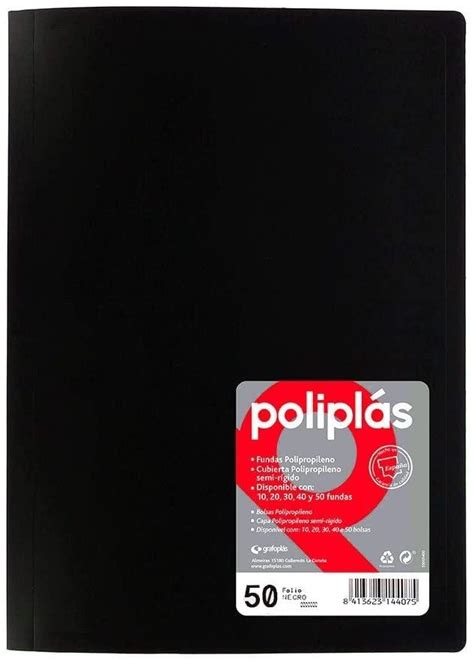 Carpeta Poliplas Fundas Folio Grafoplas Negra