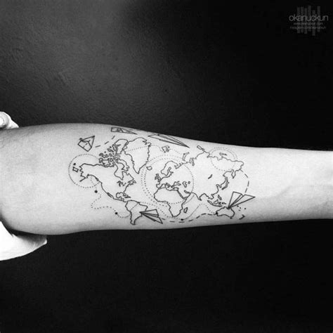 World Map Tattoo Tattoosforwomen Small Forearm Tattoos World Map Images
