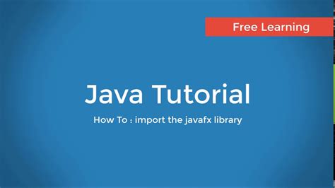 How To Import The Javafx Library YouTube
