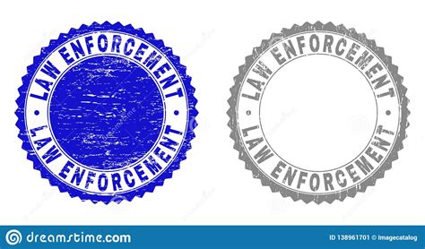 Grunge Law Enforcement Scratched Stamps Stock Vector Illustration Of