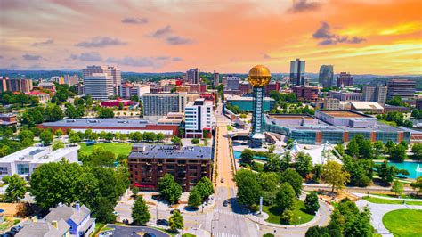 Knoxville Tennessee Tn Downtown Drone Skyline Aerial