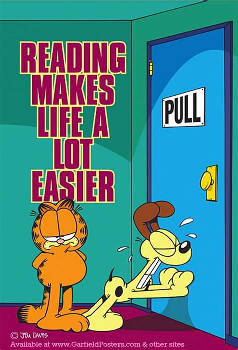 Garfield And Odie Reading Poster © Jim Davis