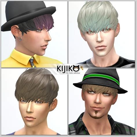 Kijiko Sims Short Hair With Heavy Bangs For Him Sims 4 Hairs