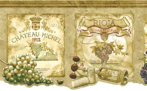 Free Download Wine Labels Grapes Tuscany Wallpaper Border 9b1 Aw77384dc