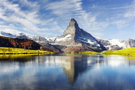 Picturesque View Of Matterhorn Peak And Stellisee Lake In