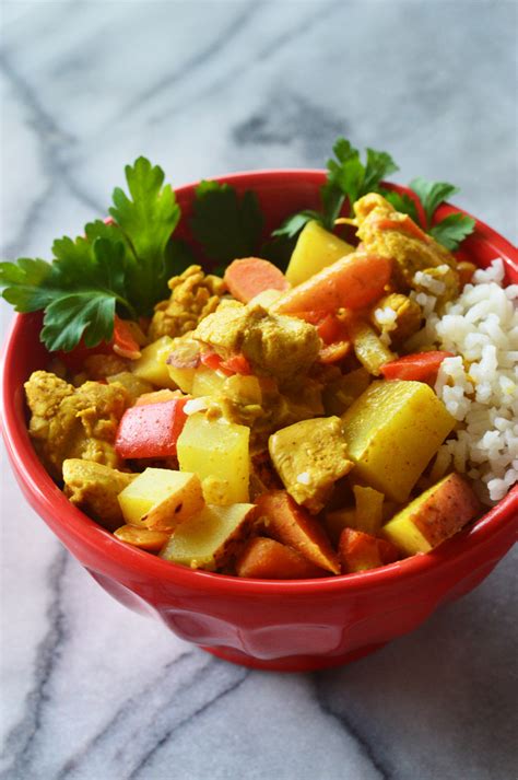 Chicken has more protein than carrots. Easy Coconut Curry Chicken - A Teaspoon of Home