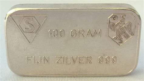 Zilverbaar 100 Gram Fijn Zilver Schöne Edelmetaal Bv Amsterdam