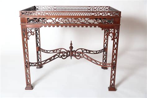 Baker Furniture Mahogany Fretwork Chinese Chippendale Tea Table At 1stdibs
