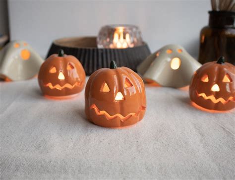 You Can Get A Ceramic Halloween Pumpkin Tea Light Holder And They Are