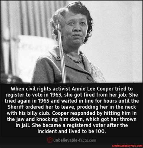 When Civil Rights Activist Annie Lee Cooper Tried To Register To Vote In 1963 She Got Fired