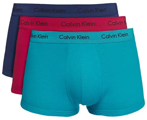 Calvin Klein Mens Classic Fit Cotton Stretch Low Rise Trunks 3 Pack