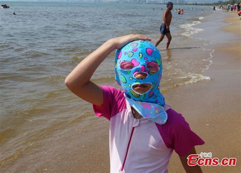 Face Kini Mask Becomes Fashionable At Beach In Hainan Cn