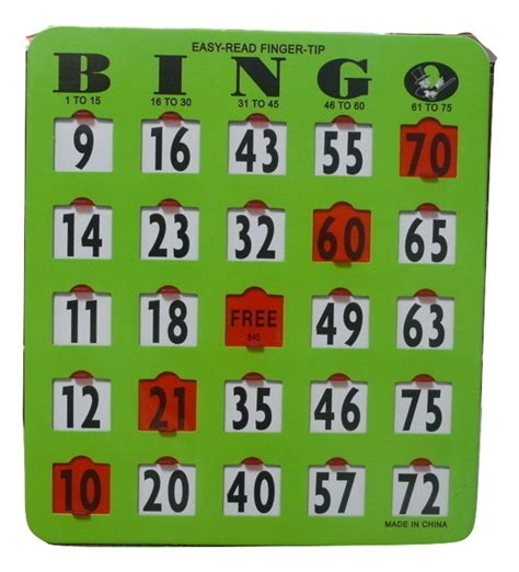 Extra Large Number Finger Tip Bingo Cards No Duplicate Cards Per Set