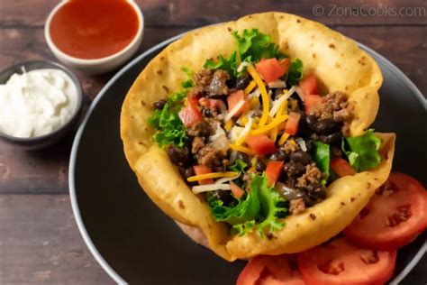 Taco Salad In Deep Fried Tortilla Bowls 20 Minutes Zona Cooks