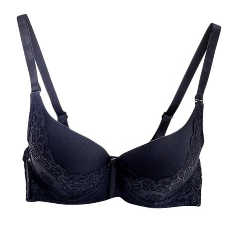 Sexy Lace Push Up Adjusted Straps Sheer Bra Women Seamless Padded