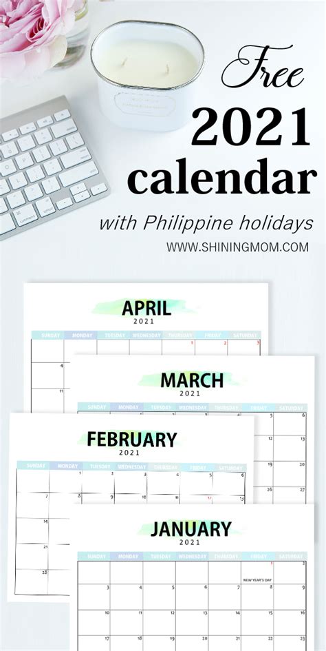 Free Philippine Calendar 2021 With Holidays