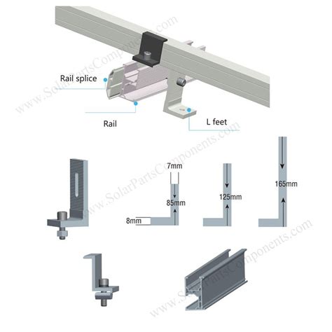 Solar L Foot Clamps And Brackets For Corrugated Tin Zinc Metal Roofing