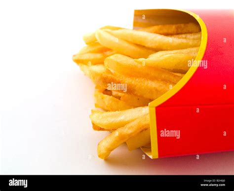 Salty Greasy French Freedom Fries Fast Food On White Background Stock