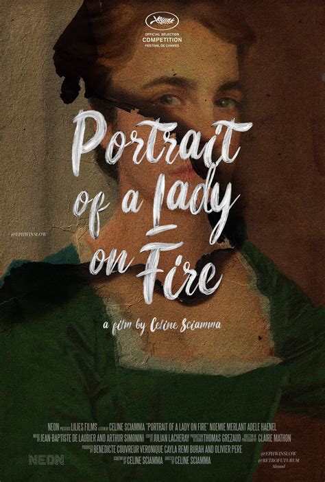 The Poster For Portrait Of A Lady On Fire Featuring A Womans Face