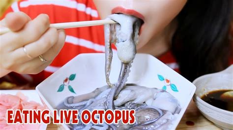 ASMR Raw Octopus Korean Exotic Food Eating Sounds LINH ASMR YouTube
