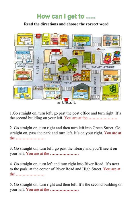 Giving Directions Interactive Worksheet English Worksheets For Kids