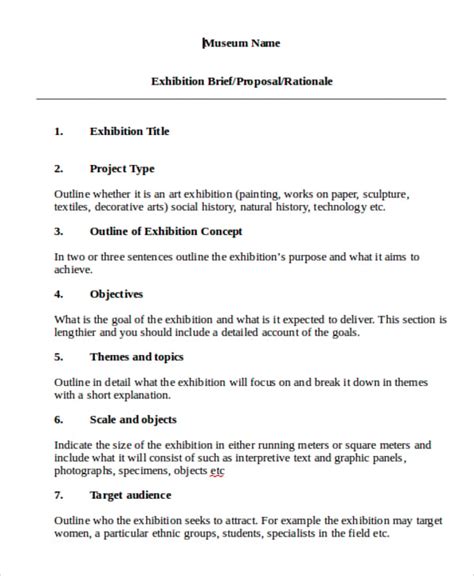Exhibition Proposal Templates 9 Free Word Pdf Format Download