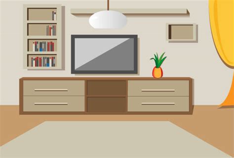 Royalty Free Living Room Tv Clip Art Vector Images