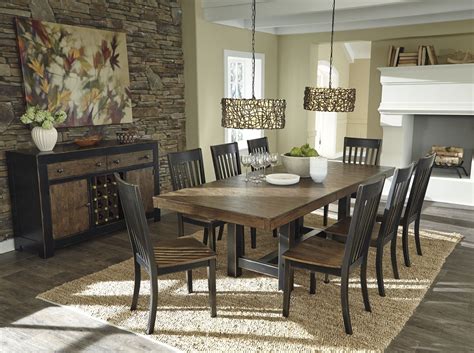 Emerfield Two Tone Brown Rectangular Extendable Dining Table From