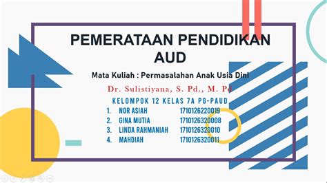 Aku tidak menulis satupun hadits darinya, aku. Kelompok 6 - Permasalahan Pemerataan Pendidikan Anak Usia ...