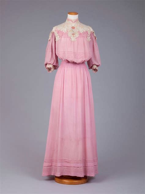 Day Dress 1900 1905 Silk Lace Historical Dresses Edwardian Gowns