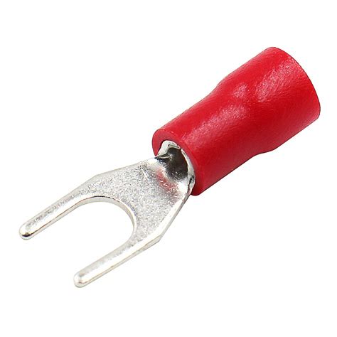 Car Connector 100 Heat Shrink Spade Fork Terminal Connector Red 22 18