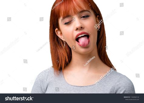 Young Redhead Girl Showing Tongue Camera库存照片1166068132 Shutterstock