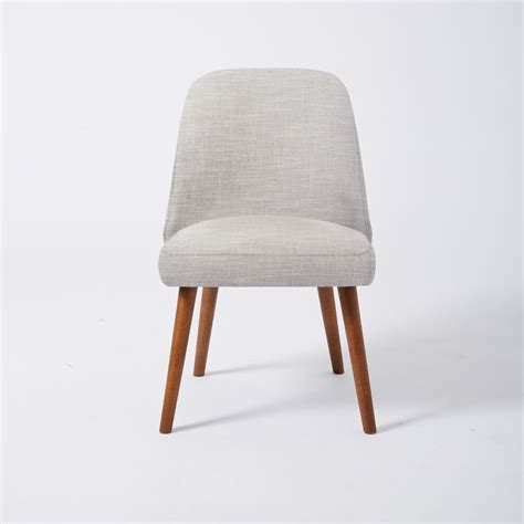 Mid Century Upholstered Dining Chair Wood Legs In Stock And Ready To