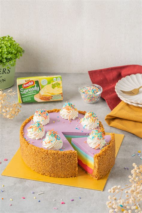 Unbaked Rainbow Cheesecake Prochiz