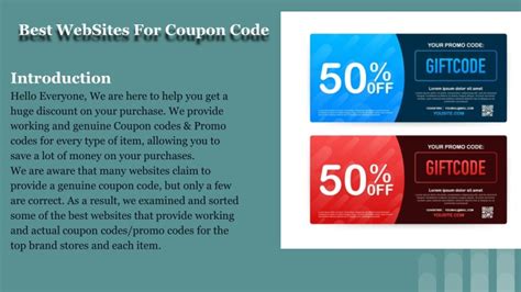 Ppt Best Websites For Coupon Code Powerpoint Presentation Free