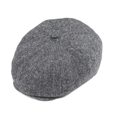 Voboom Mens Cap Classic Herringbone Tweed Wool Blend Newsboy Ivy Hat