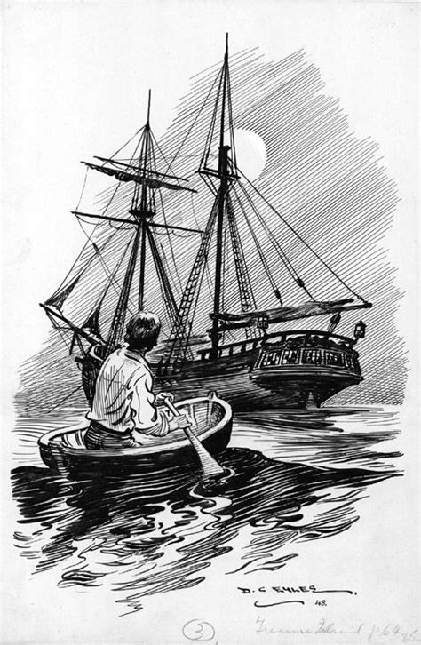 treasure island robert louis stevenson boat drawing ship drawing book art drawings art
