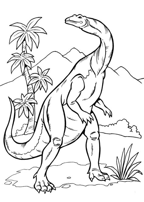 A Dinosaur In The Jungle Coloring Page