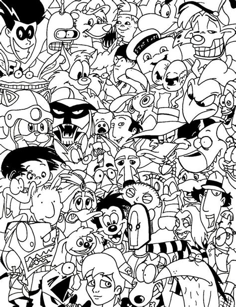 Color in this picture of cartoon and others with our library of online coloring pages. 90s Cartoons Coloring Pages - Coloring Home
